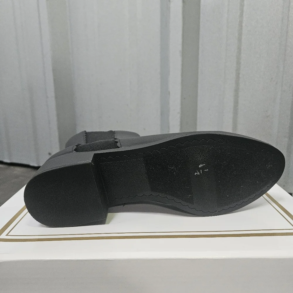 Charter Club Daxi Women's Black Scalloped Round Toe Block Heel Slip On Booties - Picture 7 of 8